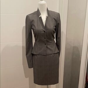 Women's Tailored Gray Pinstripe 3 piece Skirt or Pant Suit… comes with both opt